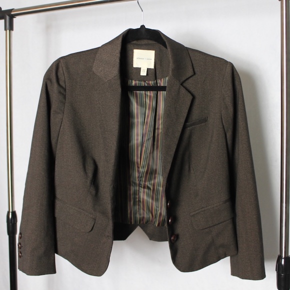 Silence + Noise Brown Cropped Blazer - Picture 3 of 5